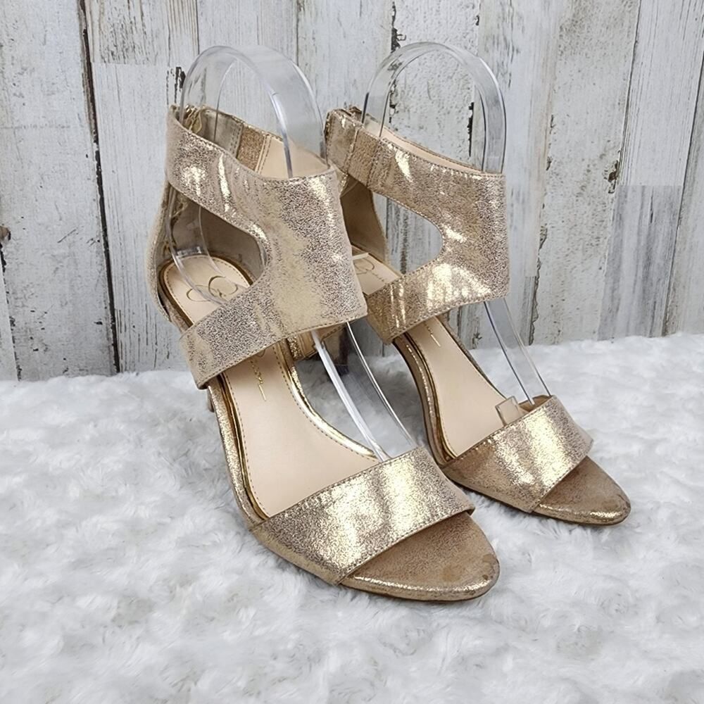 Jessica Simpson Mekos Open Toe Sandals Gold Size 6